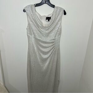 NWT Women’s Connected Apparel Silver Long Social Dress Size 8